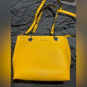 Calvin Klein Bright Yellow Leather  Bag